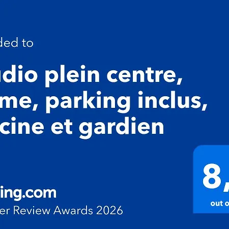 아파트 Plein Centre, Calme, Parking Inclus, Piscine Et Gardien